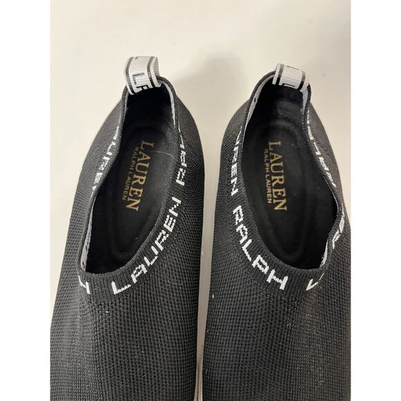 Lauren Ralph Womens 7 Jinny Slip On Sneaker Mesh Black Stretchy Water Shoes - Picture 4 of 4